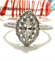 Sterling Silver Austrian Crystal Marquise Ring