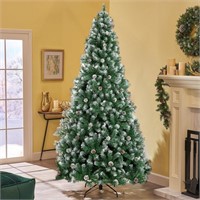 6FT Flocked Christmas Tree with Pine Cones
