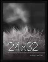 24x32 Black Poster Frame - Wood & Plexiglass