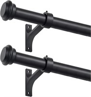 Black Curtain Rod 2 Pack  48-84 inches