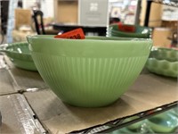VTG FIRE KING JADEITE RIBBED GLASS MIXING BOWL