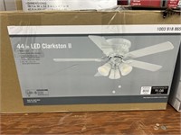 44in LED Clarkston II Ceiling Fan in White Finish
