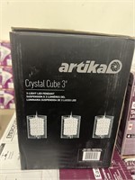 Artika Crystal Cube 3 3-Light LED Pendant