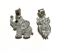 Sterling Silver Set of 2 Animal Theme Charms