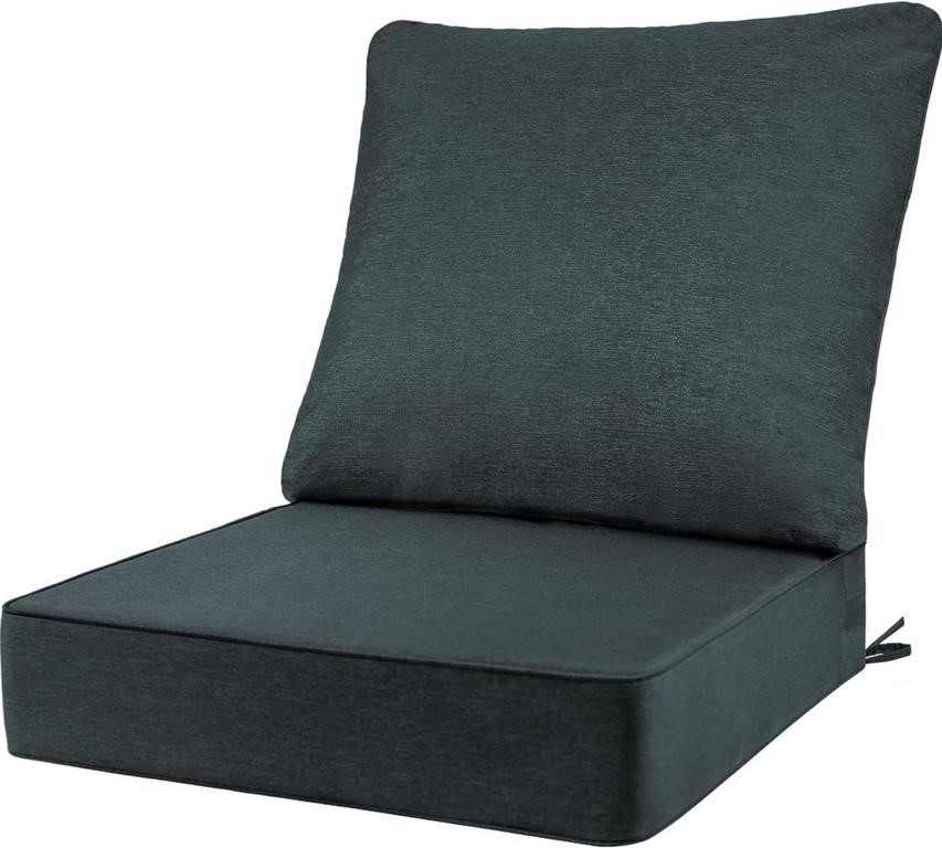 24x24x5.75In Patio Cushions Set,Dark Gray
