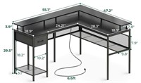 L Shaped Desk Gaming Desk with Power Outlets