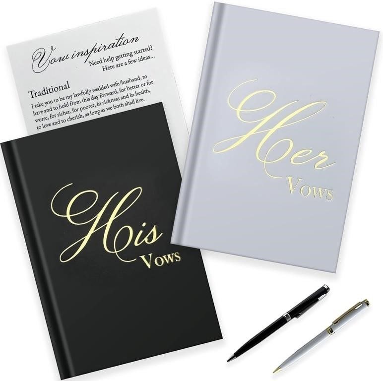 DAMINA Wedding Vow Books His and Hers - 2 Pack