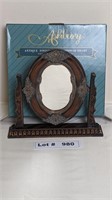 NEW IN BOX ANTIQUE FINISH SWIVEL MIRROR/PICTURE FR