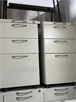 Lot of 2 (3-drawer) metal filing cabinets one
