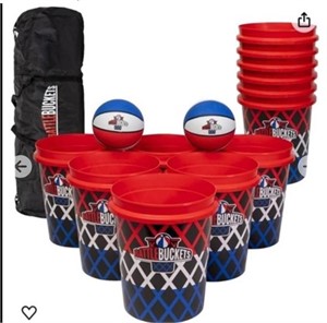 Battle Buckets Giant Yard Pong X Basket Ball
G