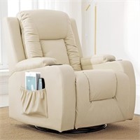 Recliner Chair Massage Rocker with Heated Leather