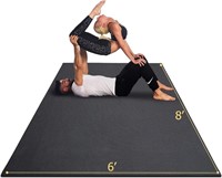 GXMMAT Extra Large Yoga Mat 6'x8'x7mm, Black