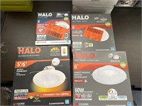 Lot of 4 assorted halo recessed lights condition