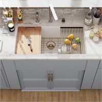 White Granite Composite Kitchen Sink w/Accessories