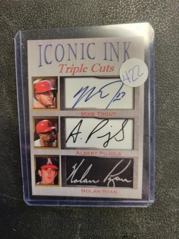 Iconic Ink Triple Cuts Facsimile Ryan, Trout,
