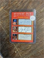 Iconic Ink Facsimilie Mantle, Jordan, Gretzky