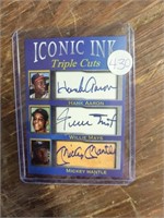 Iconic Ink Facsimilie Aaron, Mays, Mantle