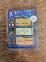 Iconic Ink Facsimilie Gehrig, Mantle, Robinson