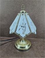 Vtg 3 Way Touch Floral Table Lamp
