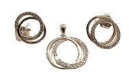 Sterling Silver Earring and Pendant Set