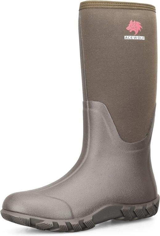 ACEWOLF Rain Boots for Men - Brown, US 14