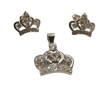 Sterling Silver Princess Crown Set
