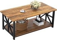 Center Table with 2-Tier Storage Shelf
