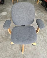 Healthstyle Gray Rolling Desk Arm Chair