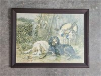 Hunting Dogs Framed Art Print by Harde
