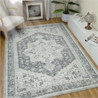 Vintage Persian Rug for Living Room 5'x7', Grey