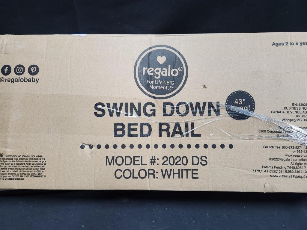 Swing down bed rail (white)