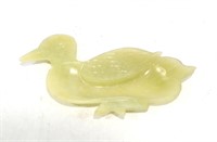 Chinese Carved Mandarin Duck Form Jade Dish