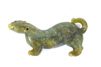 Chinese Carved Green Jade Tiger Seal