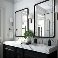 USHOWER 2-Pack Black Bathroom Mirrors 24 x 36