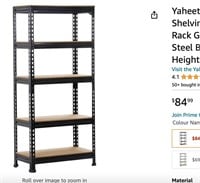 Yaheetech Black Adjustable 5-Shelf Shelving