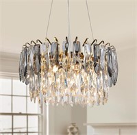Modern Crystal Chandeliers, Gold Round K9 Crystal