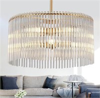 20.47" Round Glass Chandeliers Dining Room Gold