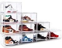 Shoe Boxes Clear Plastic Stackable 10 Pack