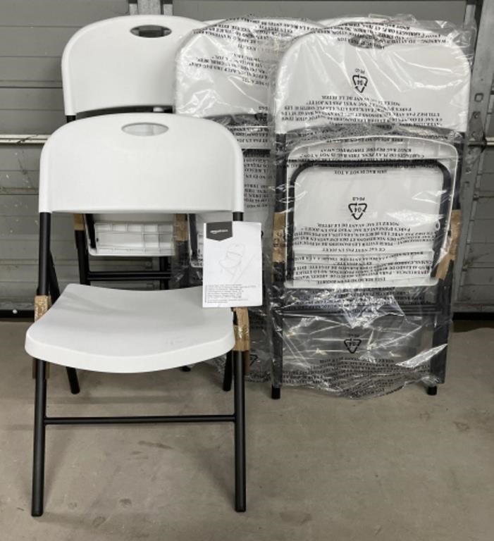 (ZZ) 6  AmazonBasics Folding Plastic Chairs,