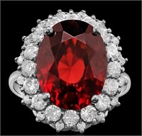 $11,300  11.78 cts Garnet & Diamond 14k Ring