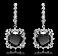 $22,815  13.88cts Black Diamond 14k Earrings