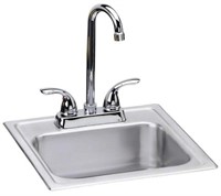 15in. Drop-in 1 Bowl Satin Stainless Steel Sink