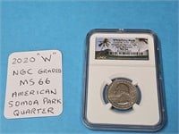 2020 "W" NGC Graded MS66 Quarter Coin