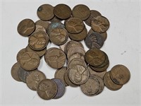Wheat Pennies All from 1950's (50 Coins)