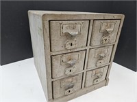 Antique Library Card Catalog File Cabinet 14.5x16