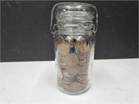 COPPER Pennies 1959- 1981 2 Pounds (Jar not in Wt)