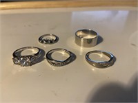 Lot of Sterling Silver Rings