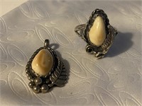 Elk Ivory Jewelry Pendant and Ring Sterling