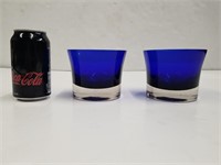 Two Cobalt Blue Small Vessels