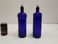 Two Cobalt Blue Bottles